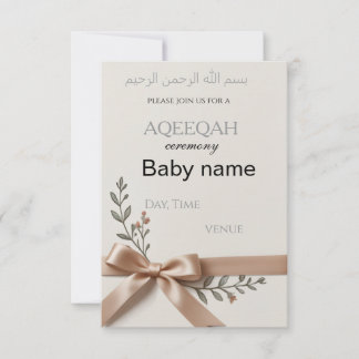 Aqeeqah uitnodigingskaart RSVP kaartje
