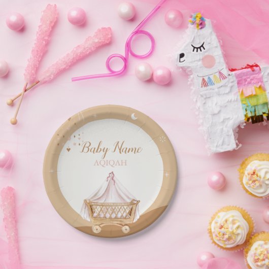 Aqiqah-partij personaliseerde islamitische Baby-vi Papieren Bordje (Feest)
