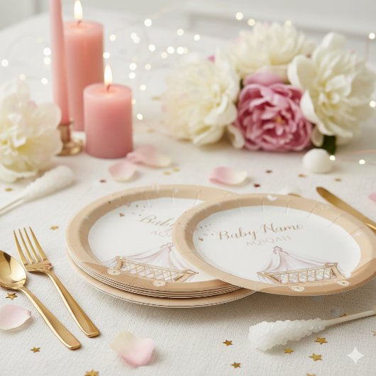 Aqiqah-partij personaliseerde islamitische Baby-vi Papieren Bordje