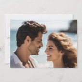 Aqua 70s Waves Foto Bruiloft Save the Date Kaart (Achterkant)