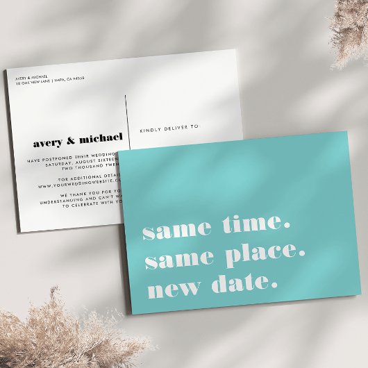 Aqua | Aankondiging uitstel moderne bruiloft