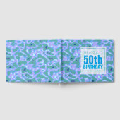 Aqua Abstract 50th Birthday Guest Book Gastenboek (Volledig)