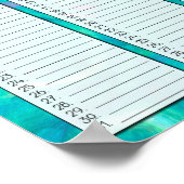 Aqua Abstract Eeuwig Verjaardagskalender Poster (Hoek)