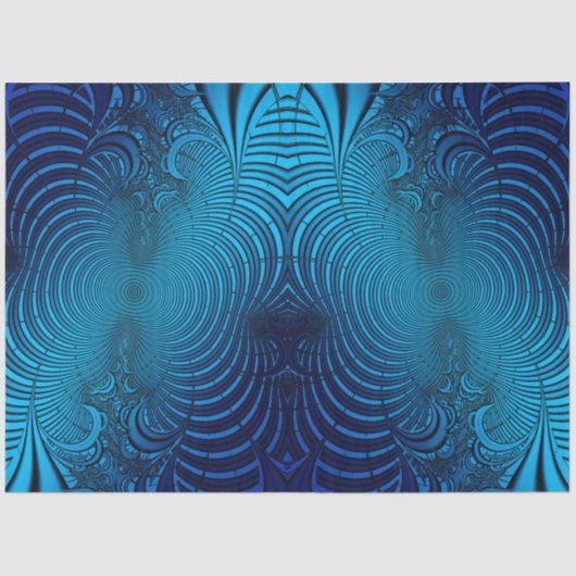 Aqua Abstract Fractal 13 Decoupage Tissuepapier (Voorkant)