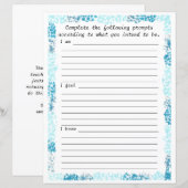 Aqua Abstract Lijst, ik voel me ik ken briefpapier (Voorkant / Achterkant)