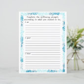 Aqua Abstract Lijst, ik voel me ik ken briefpapier (Staand voorkant)