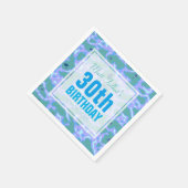 Aqua Abstracte 30e verjaardag Papieren servetten (Hoek)