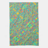 Aqua abstracte kunst retro design theedoek (Verticaal)