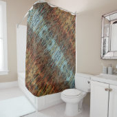 Aqua Accent op Abstract afdrukken in bruine dieren Douchegordijn (In situ)