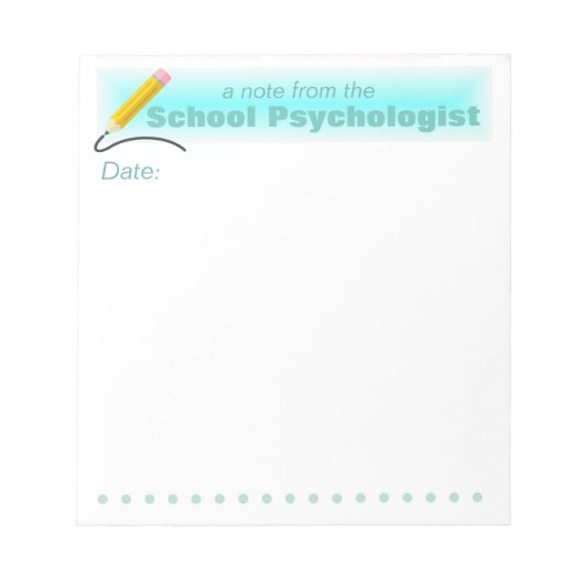 Aqua Accents School Psychologist's Note Pad Notitieblok (Voorkant)