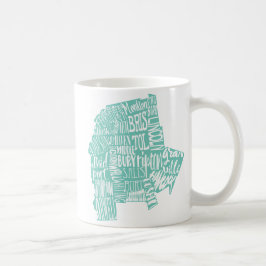 Aqua Addison County Typografie Mok