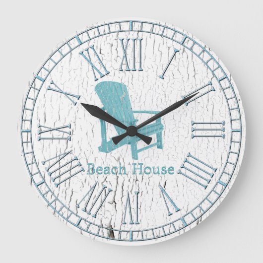 Aqua Adirondack-stoel Jouw tekst Grote Klok (Voorkant)