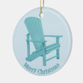 Aqua Adirondack-stoel Jouw tekst Keramisch Ornament (Links)