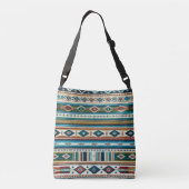 "AQUA" ADJUSTABLE TOTE - Mexican-Style Weave Crossbody Tas (Achterkant)