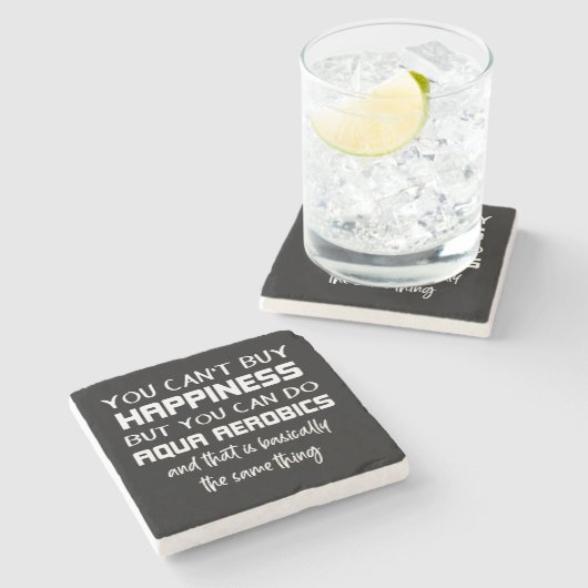 Aqua Aerobics is Happiness Funny Water Aerobics Stenen Onderzetter (Zijkant)