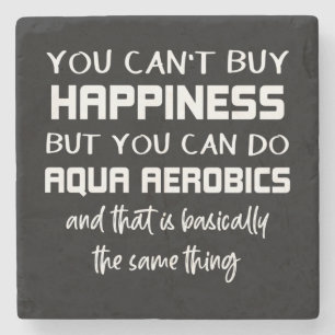 Aqua Aerobics is Happiness Funny Water Aerobics Stenen Onderzetter