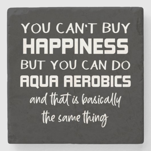 Aqua Aerobics is Happiness Funny Water Aerobics Stenen Onderzetter (Voorkant)
