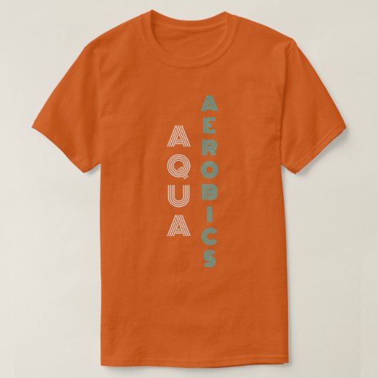 Aqua Aerobics stijlvol blauw en witte typografie G T-shirt (Design voorkant)