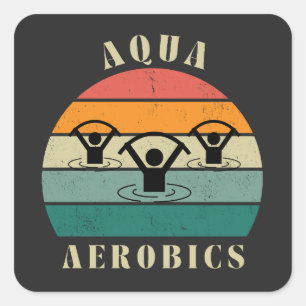 Aqua Aerobics Vierkante Sticker