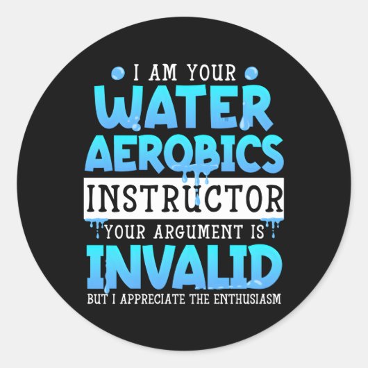 Aqua Aerobics Water Aerobics Instructeur Ronde Sticker (Voorkant)