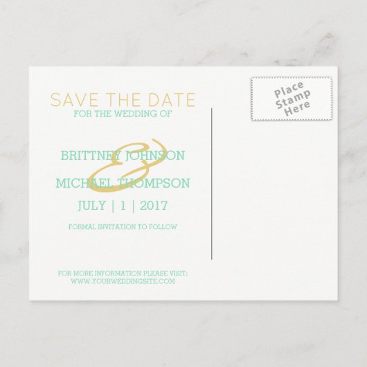 Aqua Agate Waterverf | Het Briefkaart Datum opslaa (Achterkant)