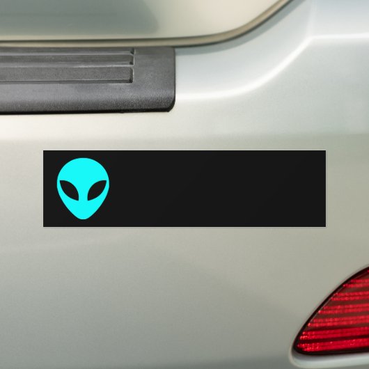 Aqua Alien Head Bumpersticker (Op auto)