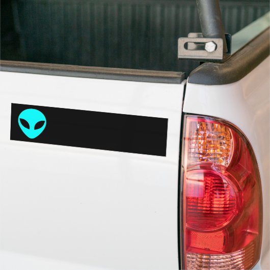 Aqua Alien Head Bumpersticker (Op Truck)