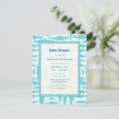 Aqua Alligator Pattern Baby Boy Shower Invitations Kaart (Staand voorkant)