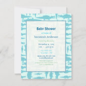 Aqua Alligator Pattern Baby Boy Shower Invitations Kaart (Voorkant)
