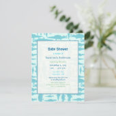 Aqua Alligator Pattern Baby Boy Shower Invitations Kaart (Staand voorkant)