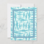 Aqua Alligator Pattern Baby Boy Shower Invitations Kaart (Achterkant)