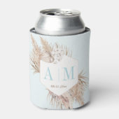 Aqua Almond Pampas Grass Wedding Shower Favor Blikjeskoeler (Blikje Voorkant)