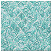 Aqua ALS EEN MERMAID Nautical Fish Scales Pattern Stof (Swatch)