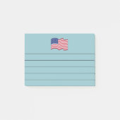 Aqua American Flag Post Het Notities Gift Post-it® Notes (Voorkant)