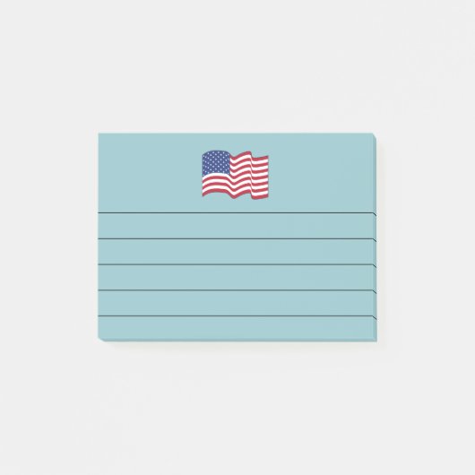 Aqua American Flag Post Het Notities Gift Post-it® Notes (Voorkant)
