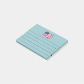 Aqua Amerikaanse Vlag Post It Notes Cadeau  (Schuin)