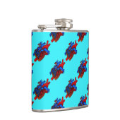 Aqua Anatomical Heart Patterned Vinyl Flask Heupfles (Rechts)