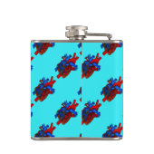 Aqua Anatomical Heart Patterned Vinyl Flask Heupfles (Achterkant)