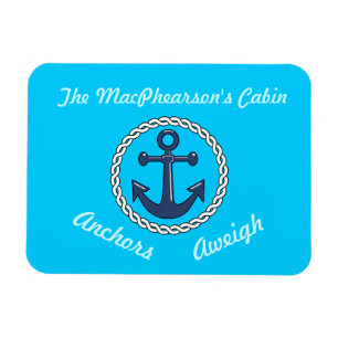 Aqua Anchors Aweigh Aqua Stateroom Deurmarkering Magneet
