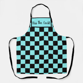 Aqua and Black Checkerboard Schort
