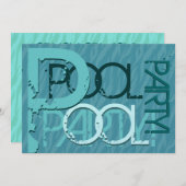 Aqua and Blauwgroen Modern BBQ Pool Party Kaart (Voorkant / Achterkant)