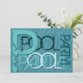 Aqua and Blauwgroen Modern BBQ Pool Party Kaart (Staand voorkant)