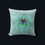 Aqua and Blue Modern Butterfly Cushion Kussen<br><div class="desc">A interpretation of a modern butterfly,  blue and aqua,  with translucent details.  Delicate and pretty.</div>