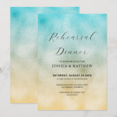 Aqua and Gold Ombre Folie Rehearsal Kaart (Voorkant / Achterkant)