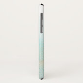 Aqua and Gold Waterverf Beach - Gepersonaliseerde  Case-Mate iPhone Case (Achterkant/links)