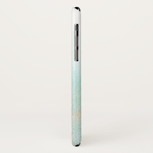 Aqua and Gold Waterverf Beach - Gepersonaliseerde  Case-Mate iPhone Case (Achterkant/links)