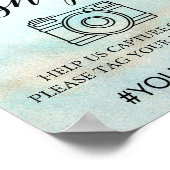 Aqua and Gold Waterverf Beach Oh Snap Sign Poster (Hoek)