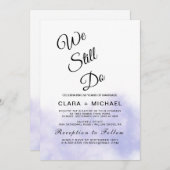 Aqua and Gold Waterverf Beach Vow Renewal Kaart (Voorkant / Achterkant)