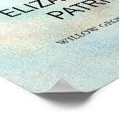 Aqua and Gold Waterverf Beach Weddenschap Welkom Poster (Hoek)