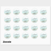 Aqua and Gold Waterverf Beach Weddenschap Welkom Ronde Sticker (Vel)